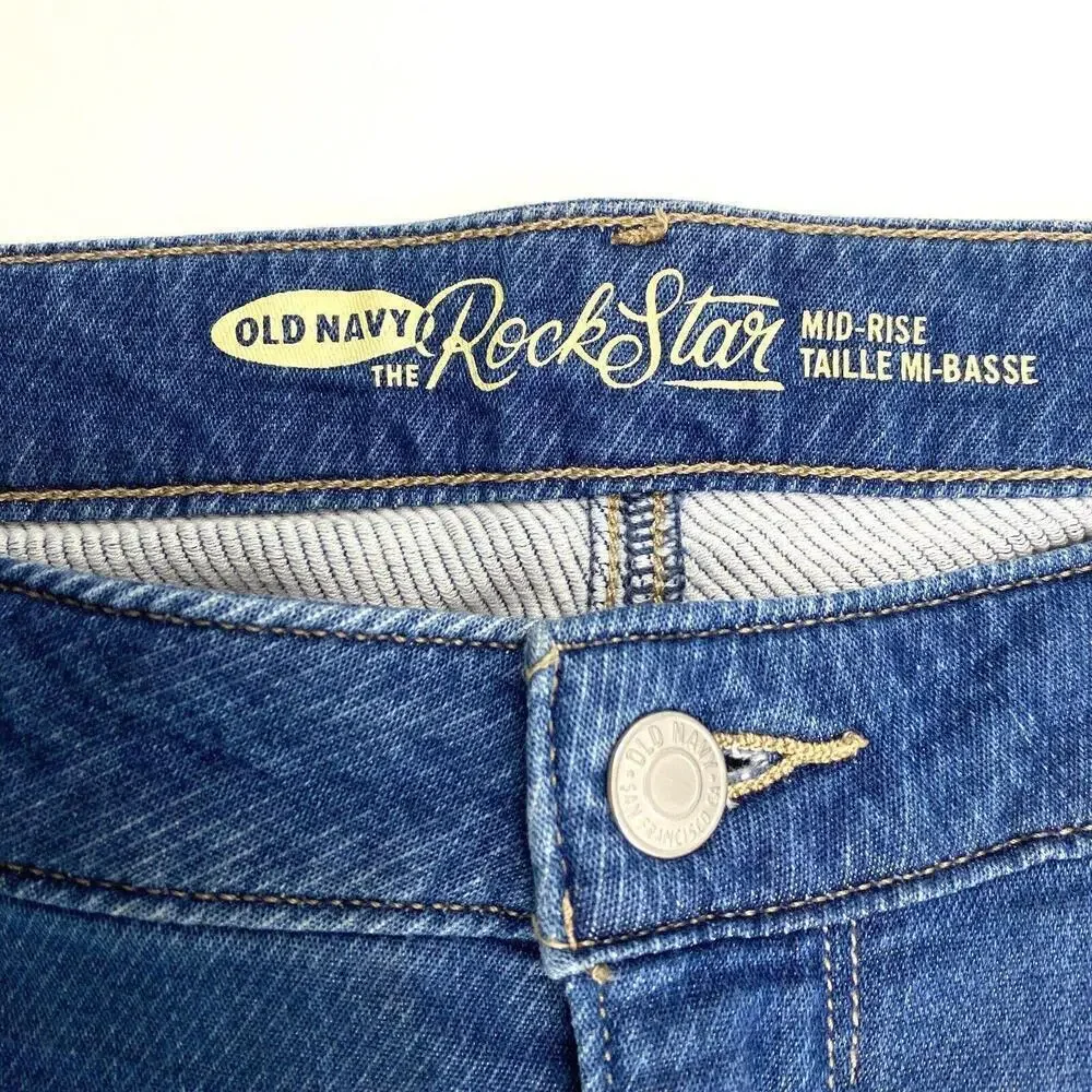 Old Navy Rockstar Mid Rise Skinny Women's size 12 Slight‎ Pinstripe  Denim jeans